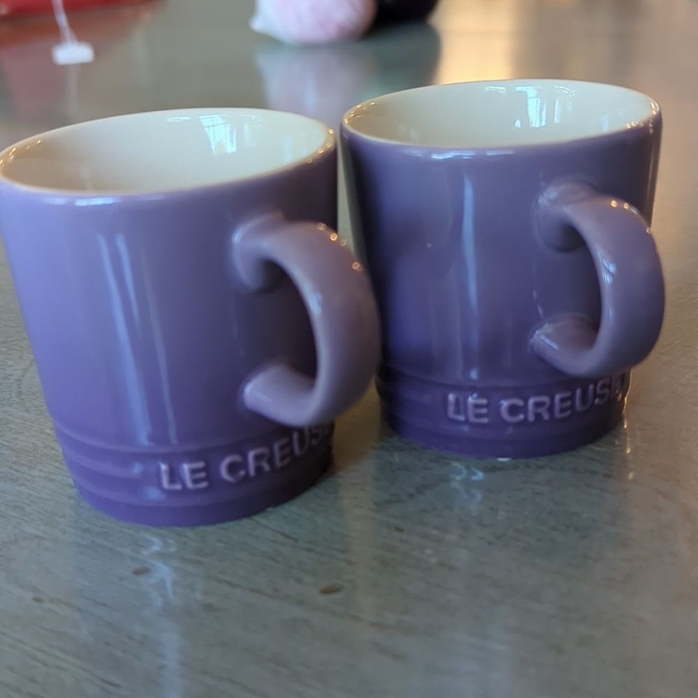 NEW Le Creuset ULTRA VIOLET Espresso Mugs 100ml Set/2- Second Choix